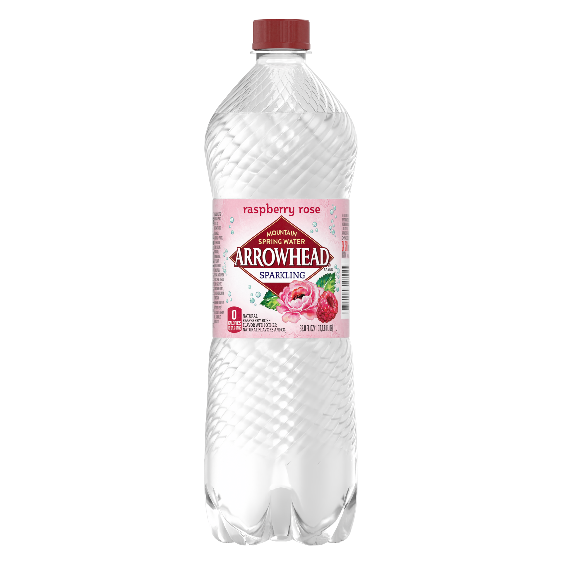 slide 1 of 3, Arrowhead Sparkling Water, Raspberry Rose, 33.8 oz Plastic Bottle, 1 liter