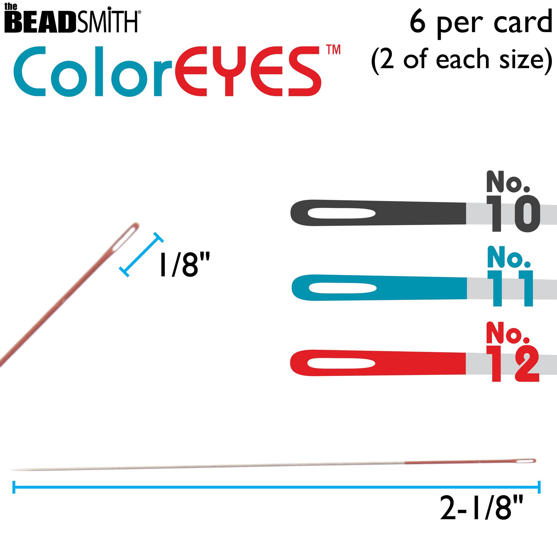 slide 4 of 4, The Beadsmith Coloreyes Beading Needle Set, 1/8 in