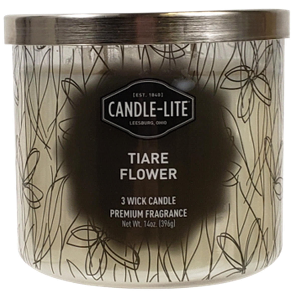 slide 1 of 1, Candle-Lite Tiare Flower Scent 3-Wick Scented Candle - White, 14 oz