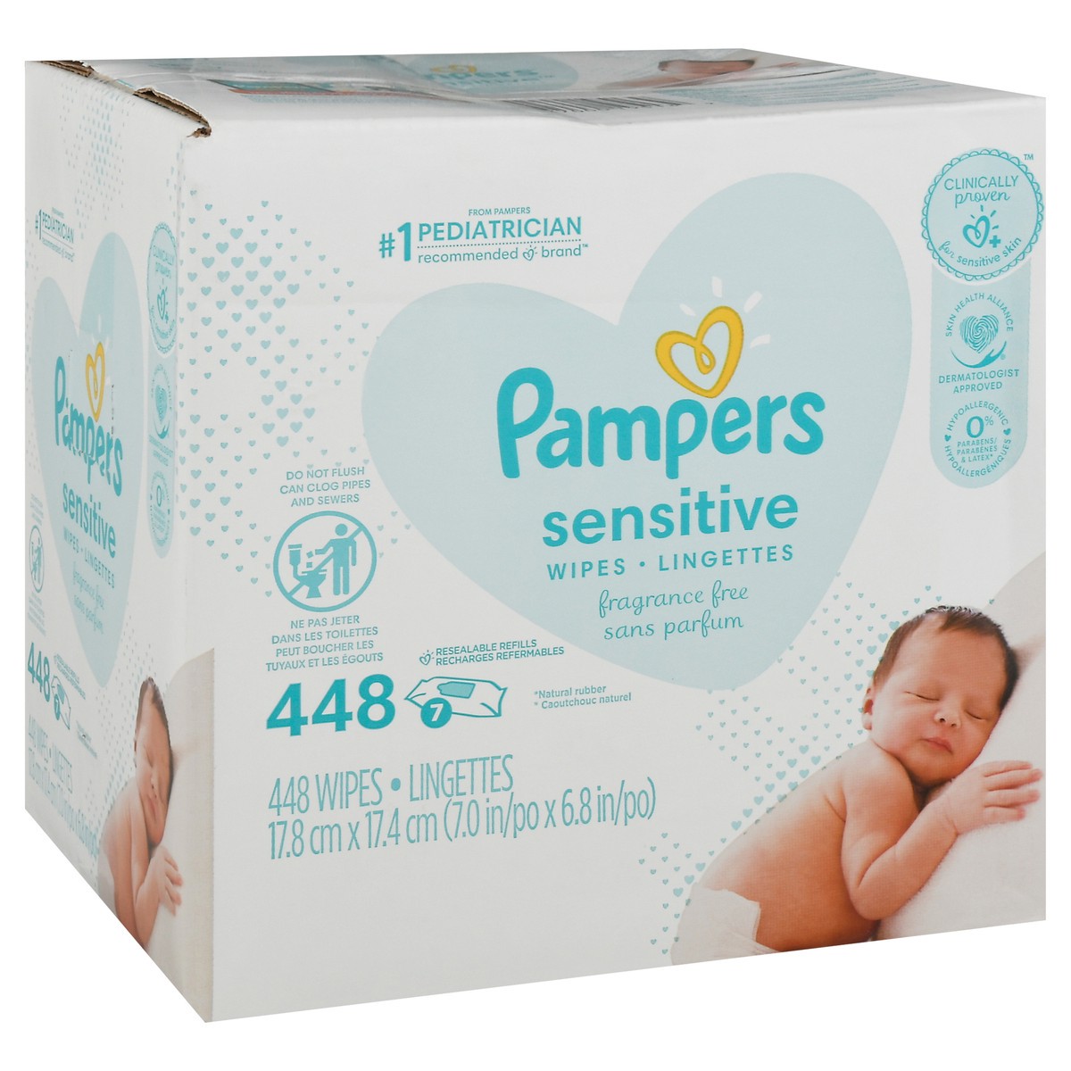 slide 2 of 9, Pampers Sensitive Fragrance Free Wipes 448 ea, 448 ct