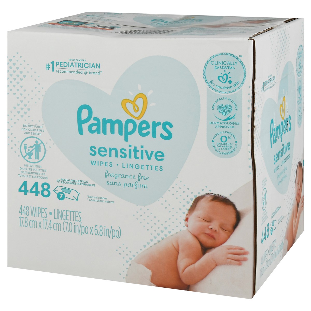 slide 3 of 9, Pampers Sensitive Fragrance Free Wipes 448 ea, 448 ct