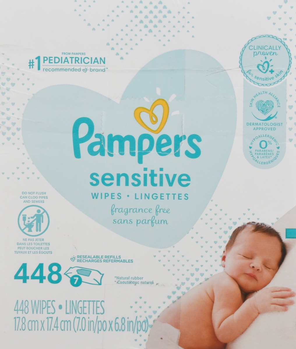 slide 8 of 9, Pampers Sensitive Fragrance Free Wipes 448 ea, 448 ct