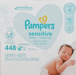 Pampers Sensitive Fragrance Free Wipes 448 ea
