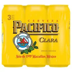 Pacifico Clara Mexican Lager Import Beer, 3 pk 24 fl. oz. Cans, 4.4% ABV