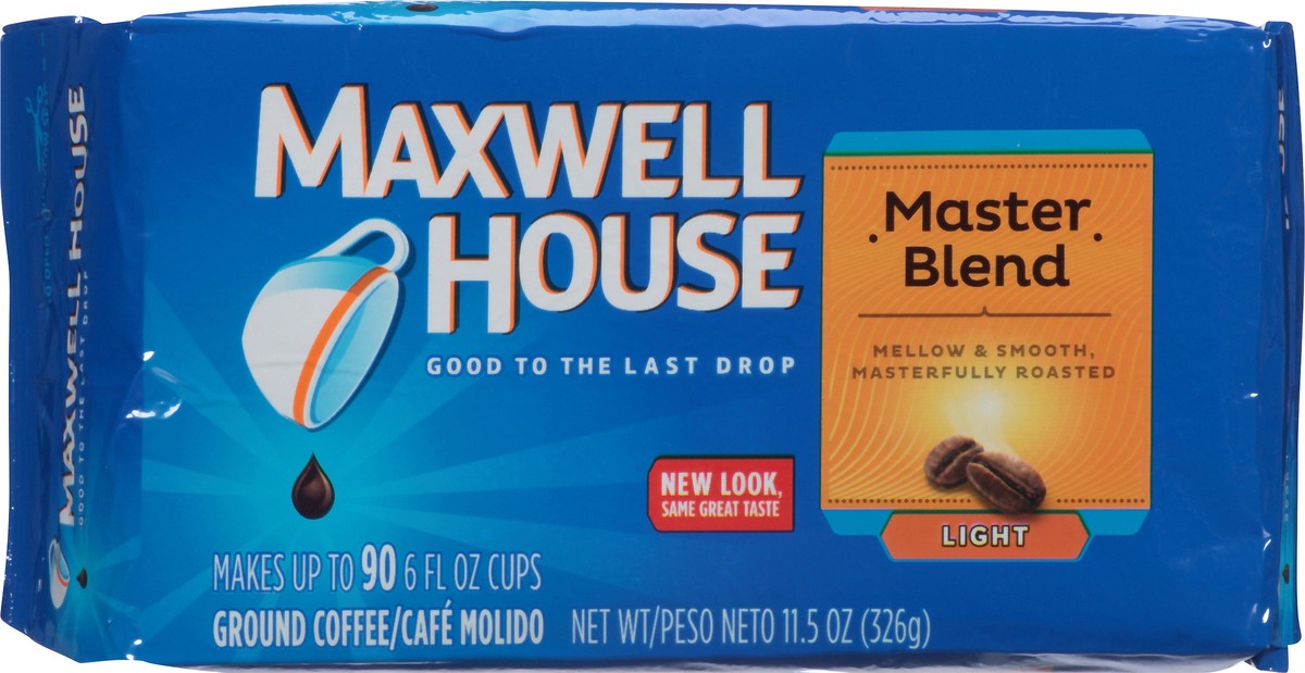 slide 9 of 9, Maxwell House Master Blend Light Roast Ground Coffee, 11.5 oz Bag, 11.5 oz