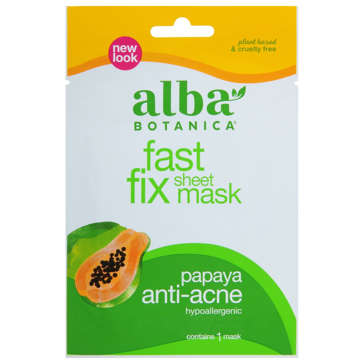 slide 12 of 13, Alba Botanica Papaya Anti-Acne Fast Fix Sheet Mask 1 ea, 1 ea
