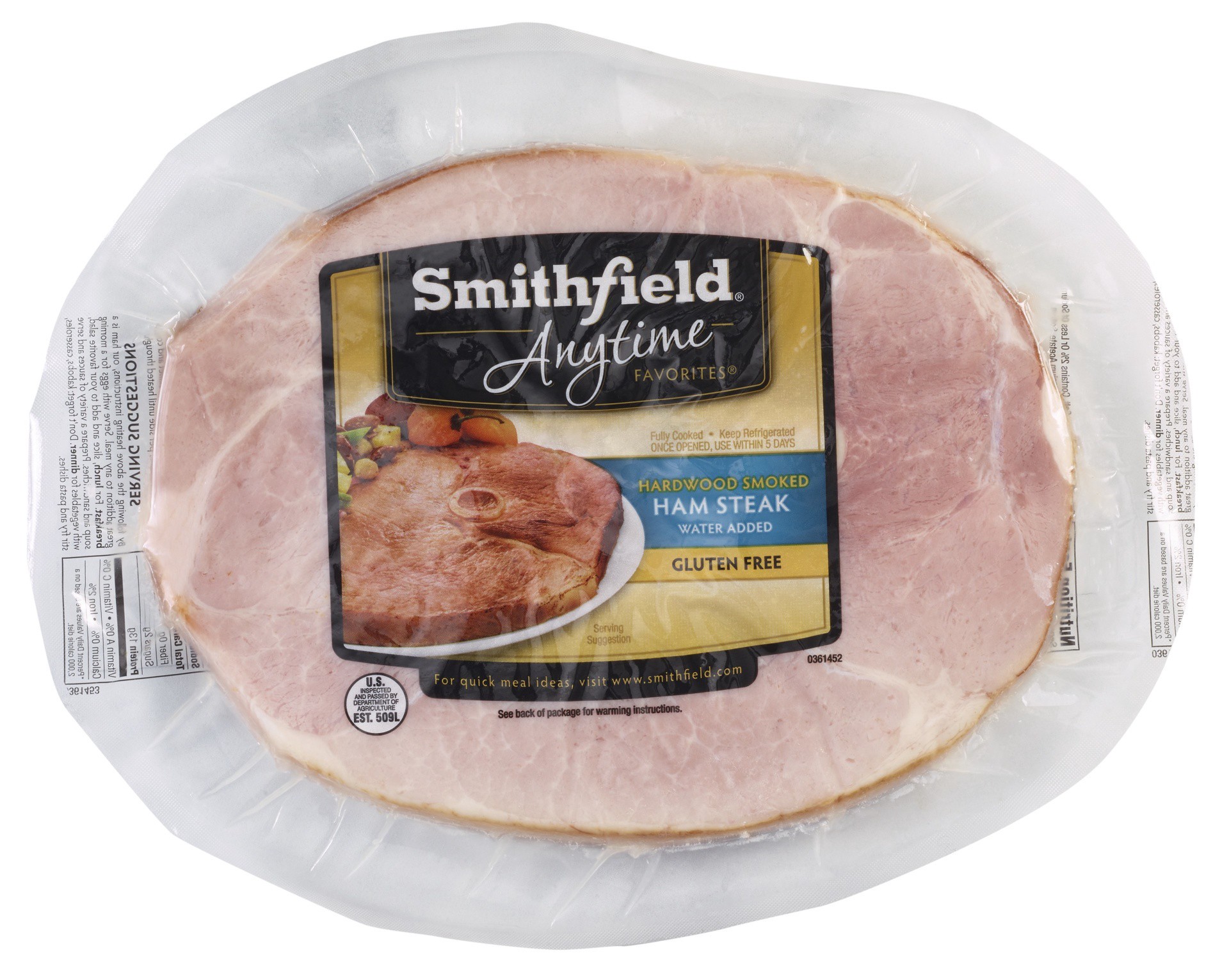 slide 1 of 1, Smithfield Center Cut Ham Steak, per lb