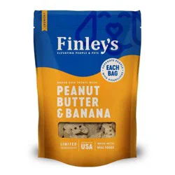 Finley's Crunchy Biscuits Peanut Butter & Banana Recipe Dog Treats 6 oz
