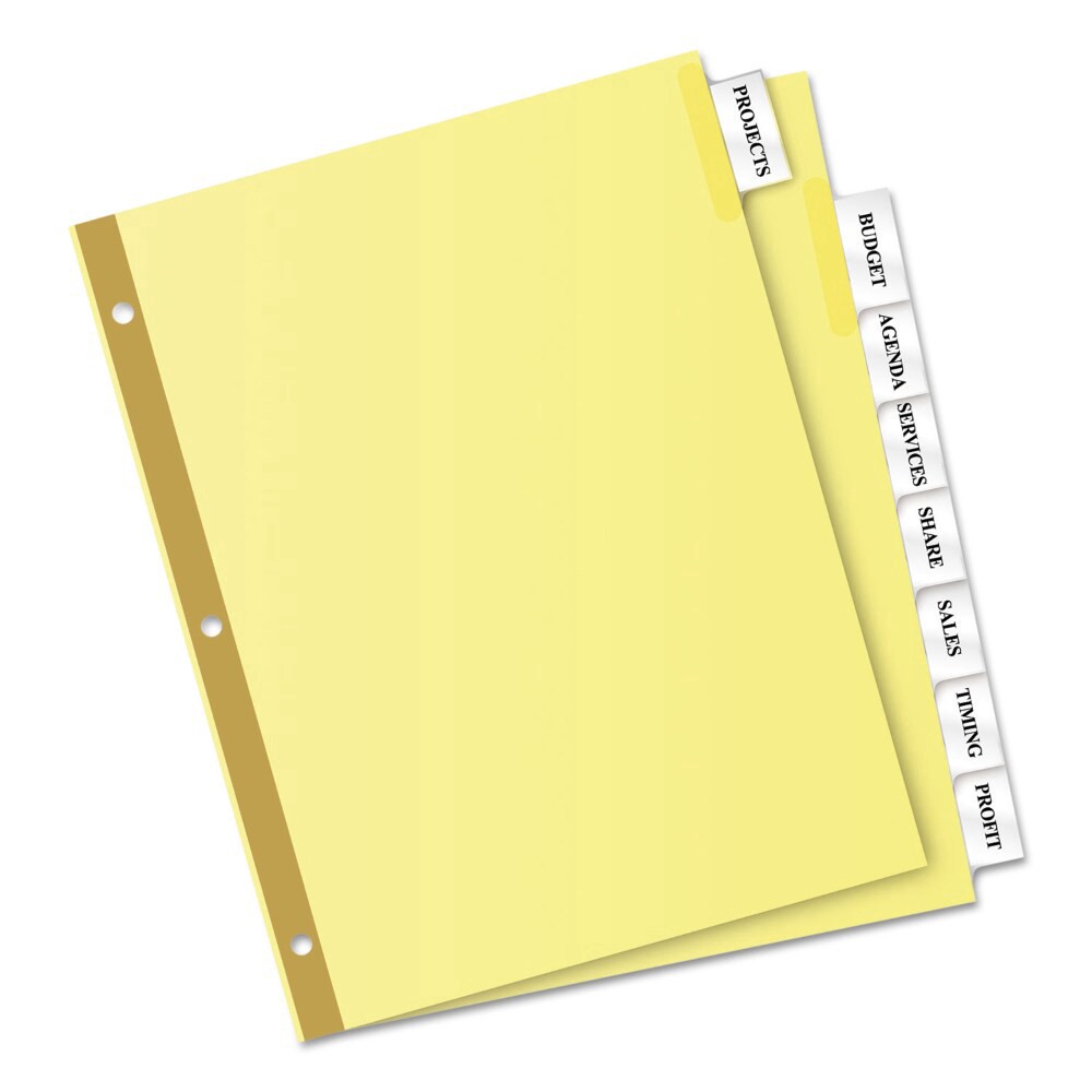 slide 5 of 5, Avery WorkSaver Big Tab Reinforced Dividers with Clear Tabs - 8 - Tab - Letter - Buff - 1/Set, 1 ct