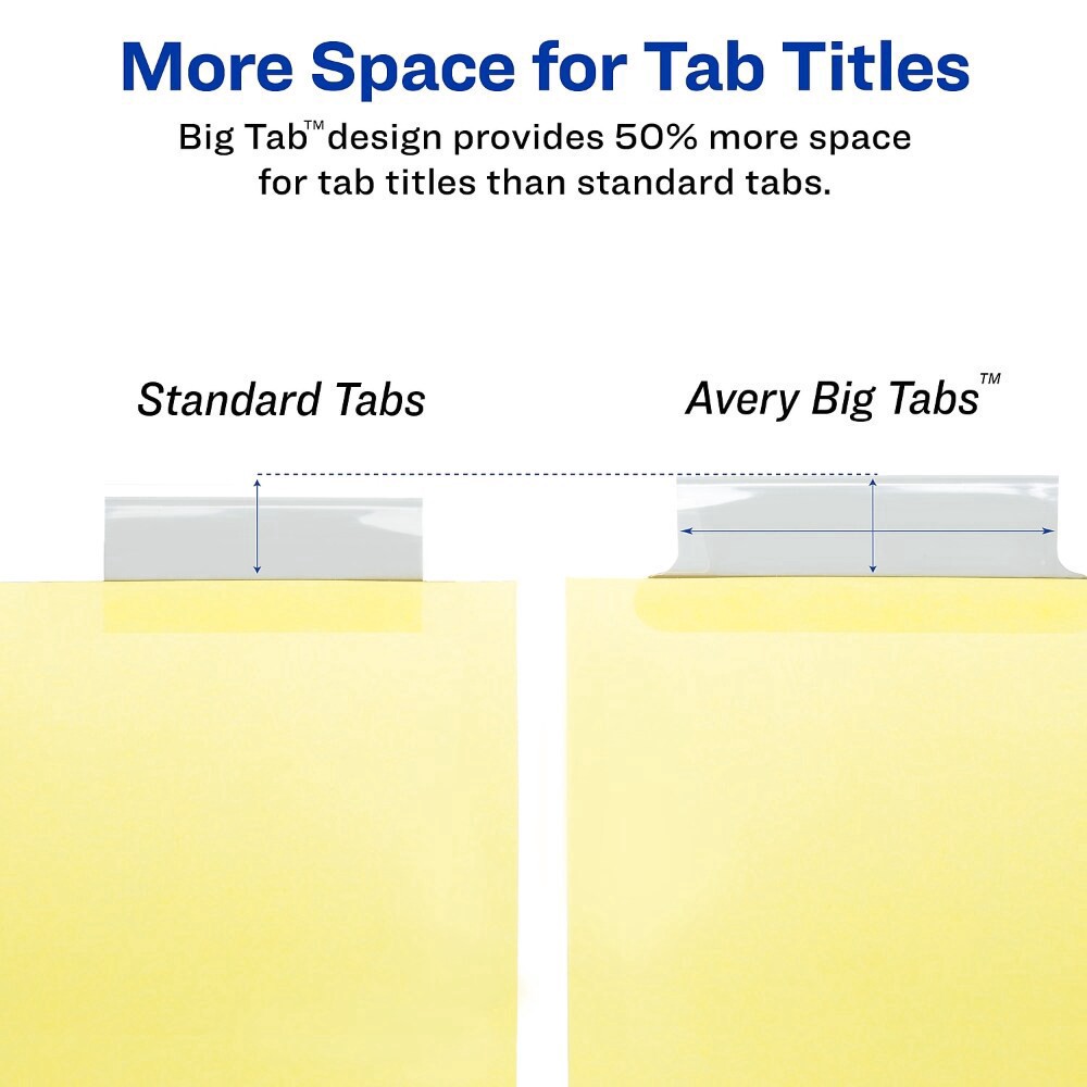 slide 4 of 5, Avery WorkSaver Big Tab Reinforced Dividers with Clear Tabs - 8 - Tab - Letter - Buff - 1/Set, 1 ct