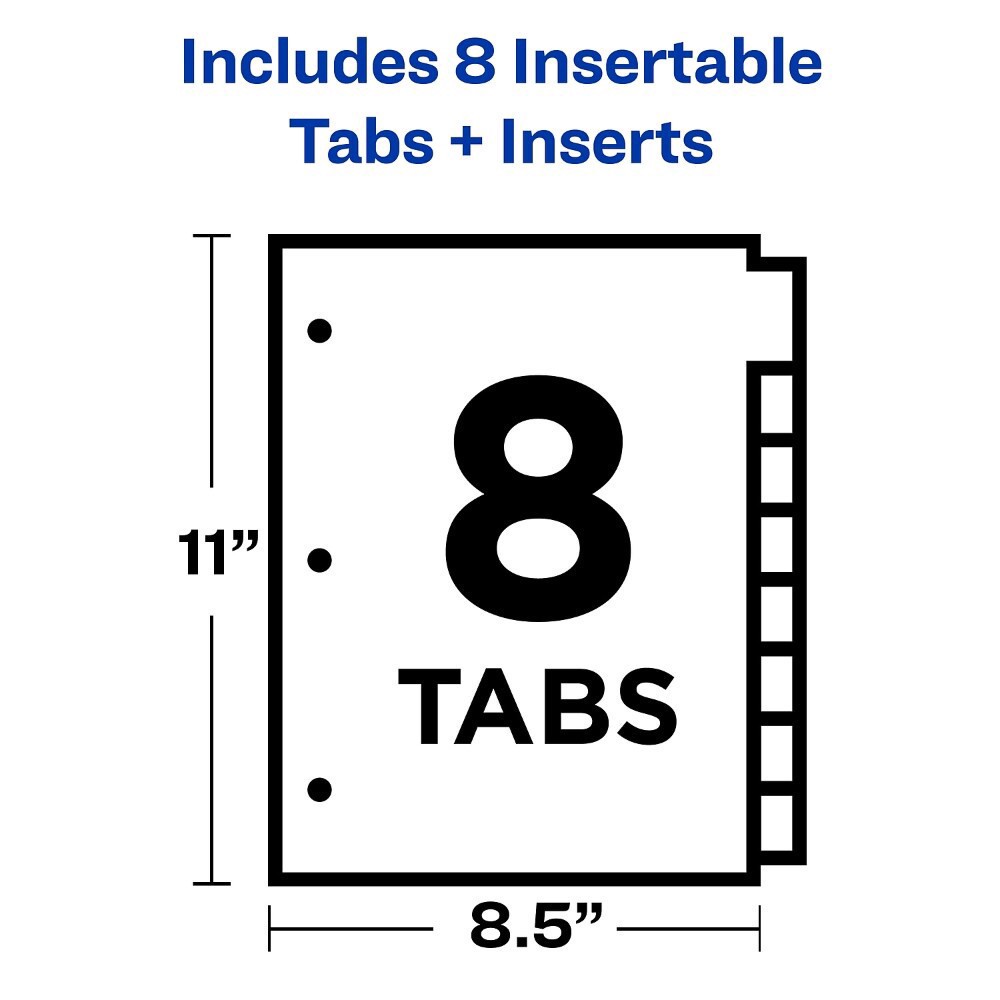 slide 3 of 5, Avery WorkSaver Big Tab Reinforced Dividers with Clear Tabs - 8 - Tab - Letter - Buff - 1/Set, 1 ct