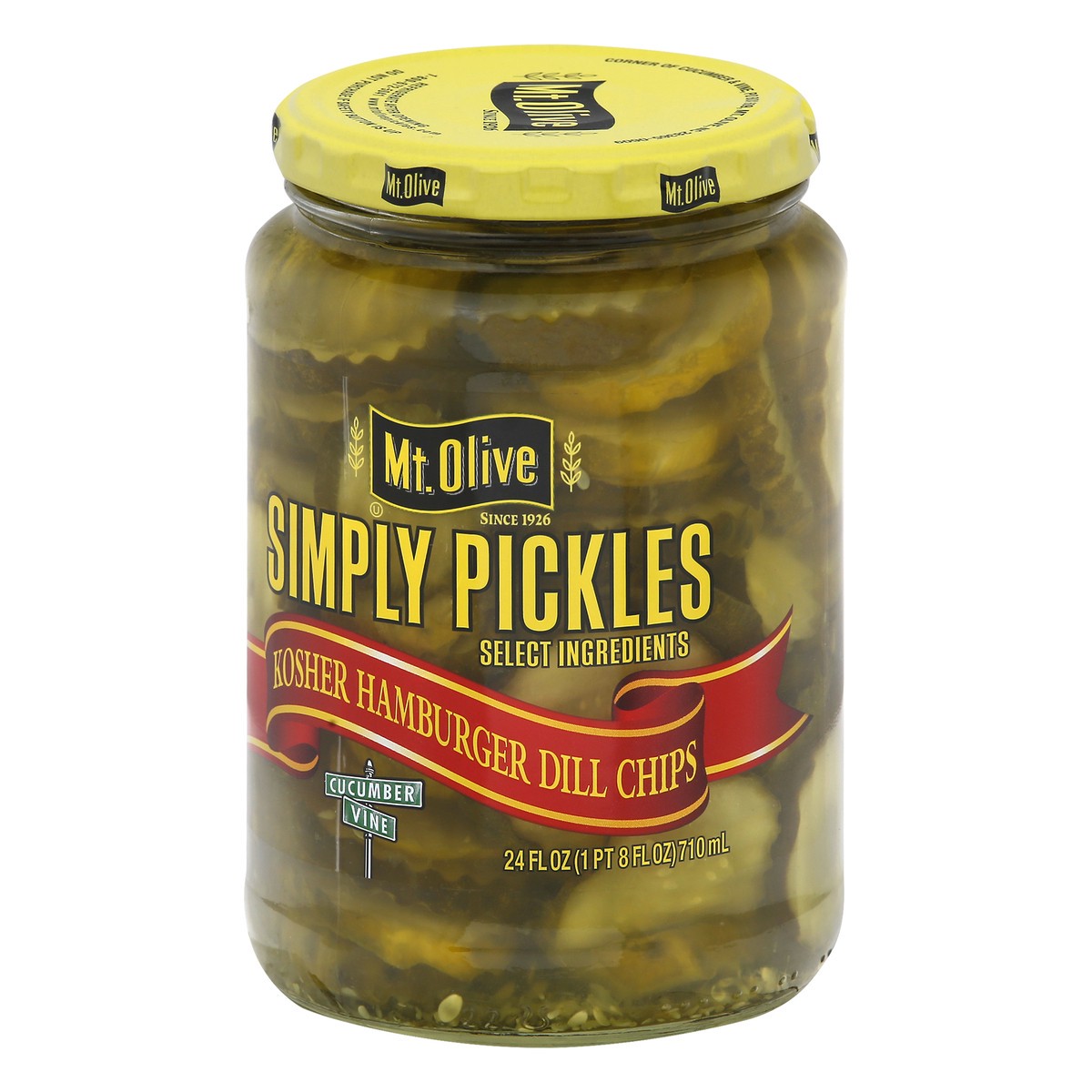 slide 8 of 9, Mt. Olive Simply Pickles Hamburger Chips Kosher Dill Pickles 24 fl oz Jar, 24 oz