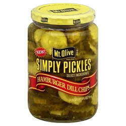Mt. Olive Simply Pickles Kosher Hamburger Dill Chips - 24 fl oz jar