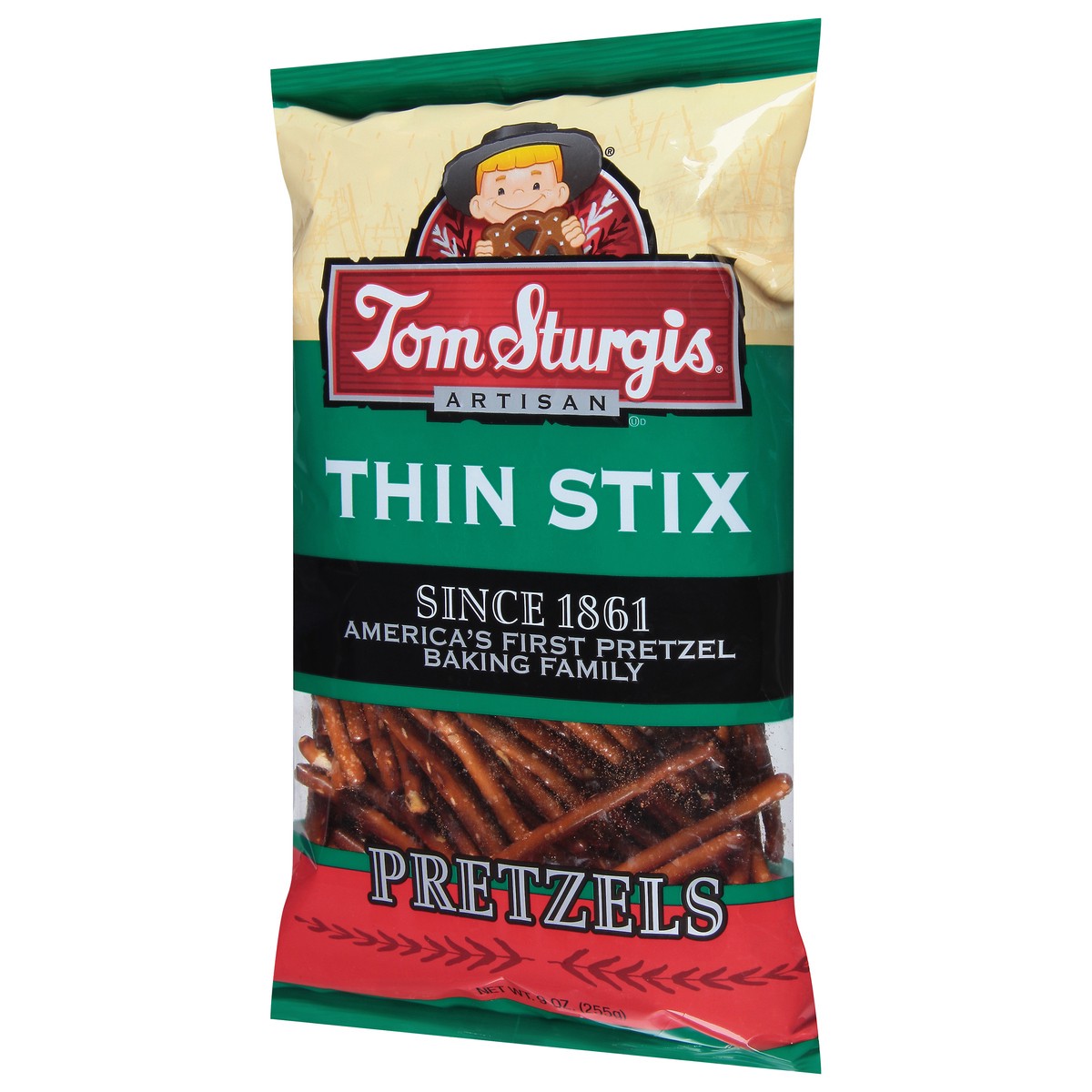 slide 2 of 9, Tom Sturgis Artisan Thin Stix Pretzels, 10 oz
