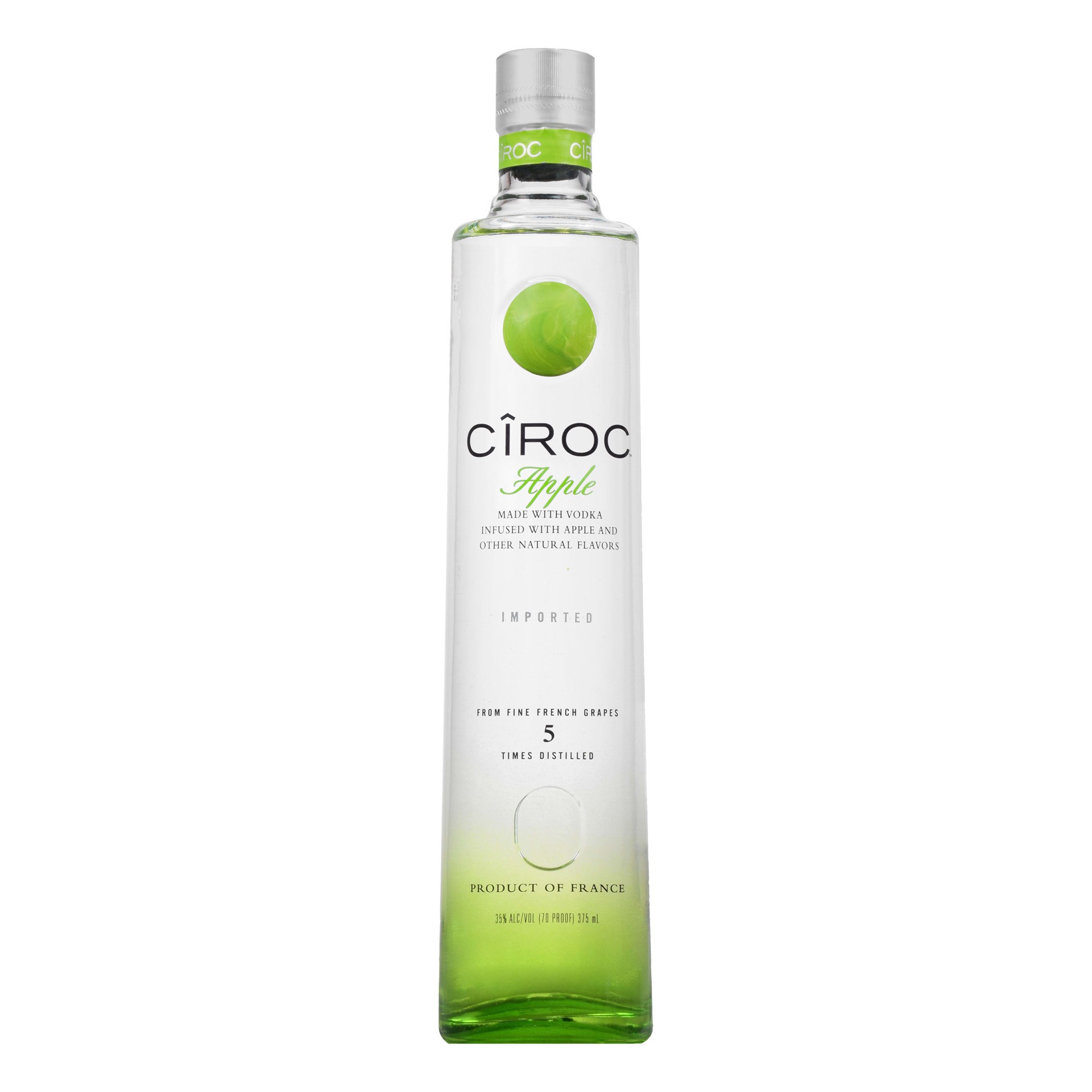 slide 1 of 7, CIROC Apple (Made with Vodka Infused with Natural Flavors), 375 mL, 375 ml