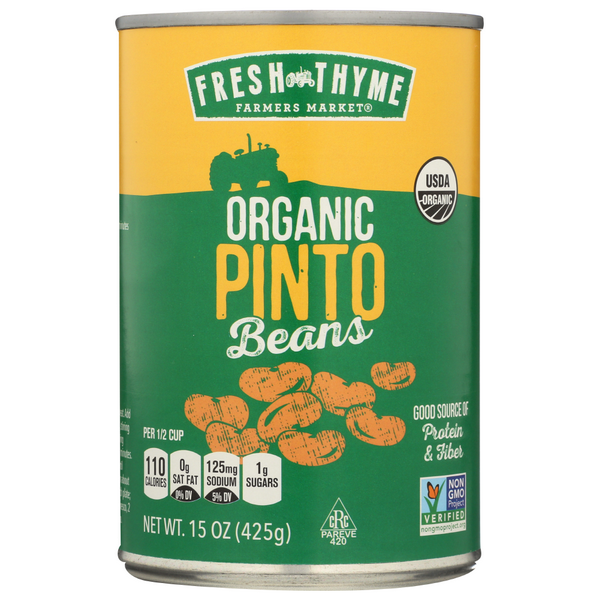 slide 1 of 1, Fresh Thyme Organic Pinto Beans, 15 oz