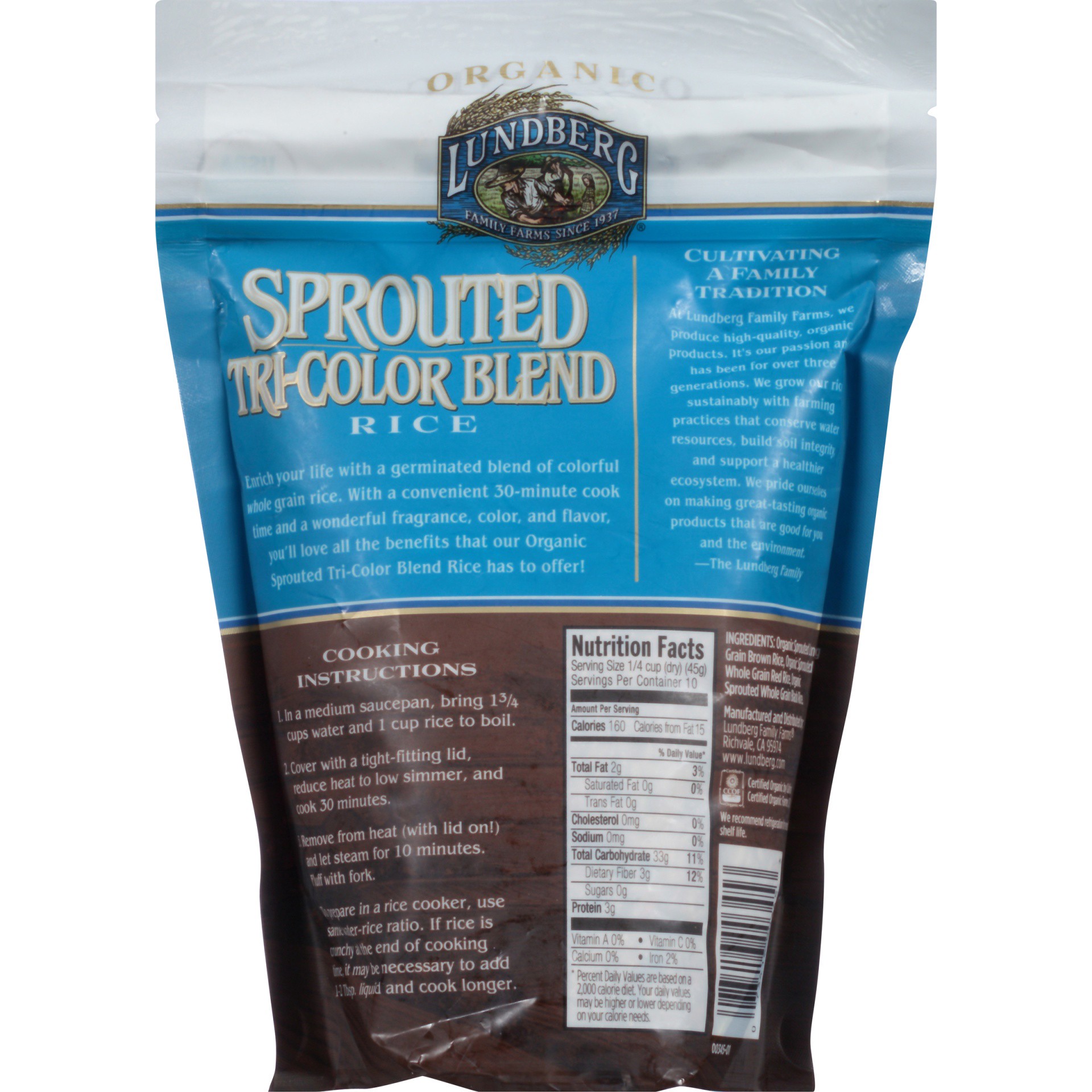 slide 3 of 6, Lundberg Organic Sprouted Tri-Color Blend Rice, 16 oz