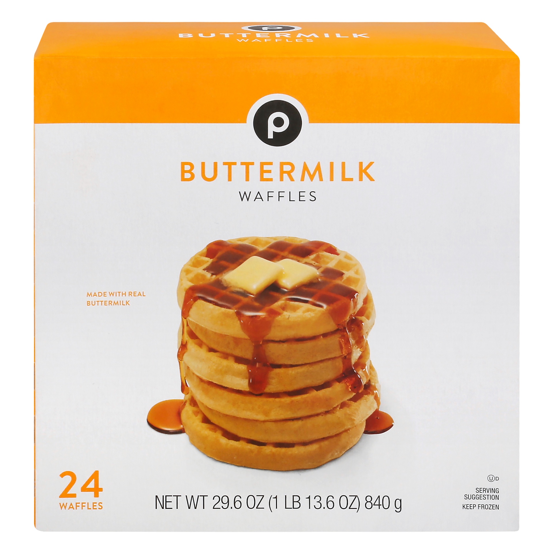 slide 1 of 1, Publix Buttermilk Waffles, 24 ct