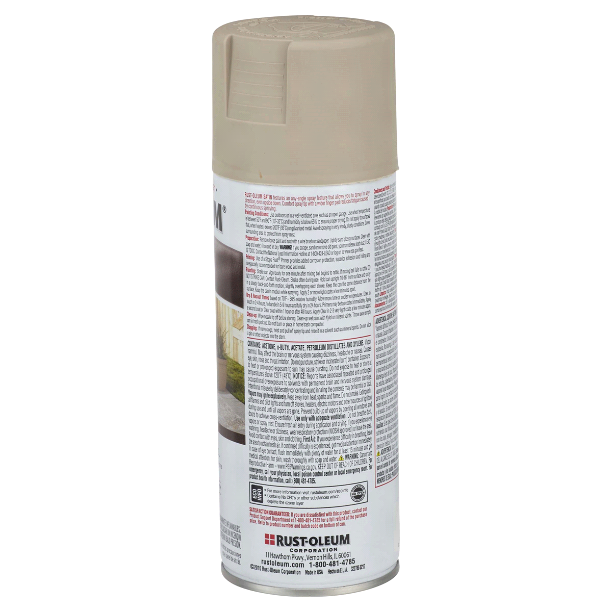 slide 6 of 9, Rust-Oleum Stops Rust Protective Enamel Spray Paint - 276271, Satin Beige, 12 oz