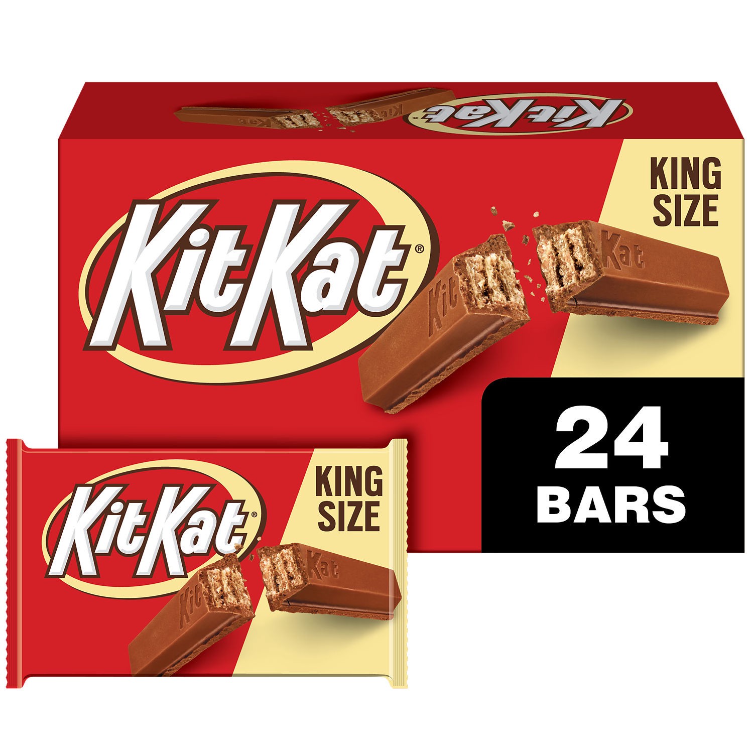 slide 8 of 9, KIT KAT Crisp Milk Chocolate Wafers King Size 24 - 3 oz Bars, 24 ct