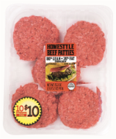 slide 1 of 1, Homestyle Beef Patties 80% Lean, 10 ct; 3.52 oz