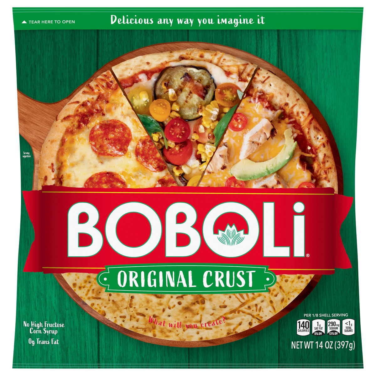 slide 1 of 7, Boboli Original Italian Pizza Crust, 14 oz