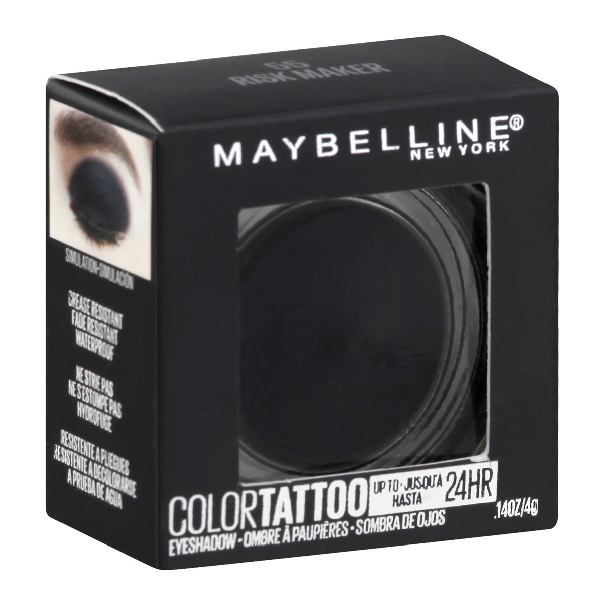 slide 8 of 9, MaybellineColor Tattoo Eye Shadow Risk Maker - 0.14oz: Longwear, Crease-Resistant, Waterproof, Dark Tones, 0.14 oz