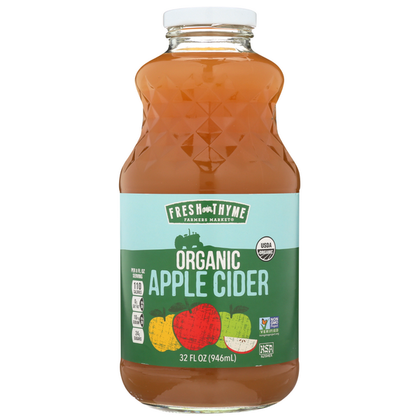 slide 1 of 1, Fresh Thyme Farmers Market Organic Apple Cider, 32 oz