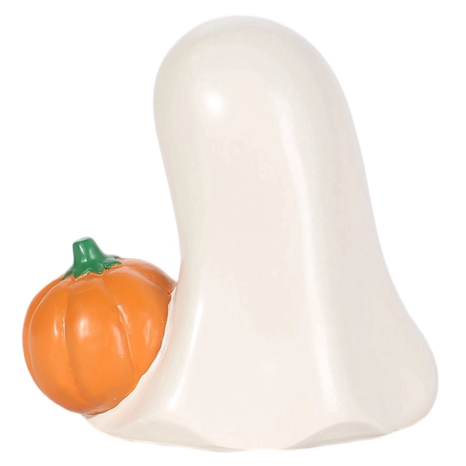 slide 2 of 2, 5.25" White Ghost With Jack-O'-Lantern Tabletop Decor By Ashland, 5.25 in x 3.75 in x 5 in