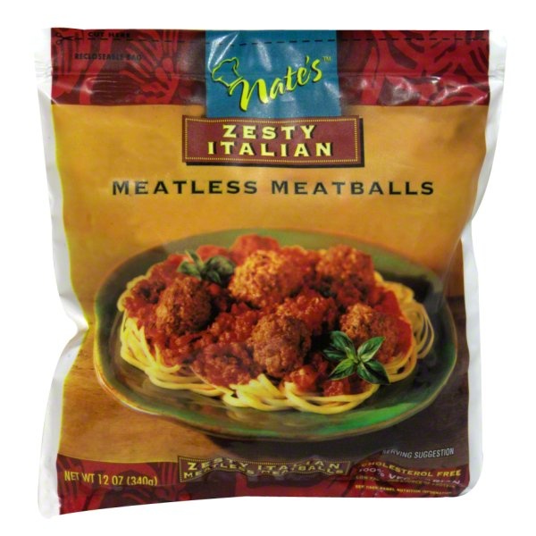 slide 1 of 1, Nate's Meatless Meatballs, Zesty Italian, 12 oz