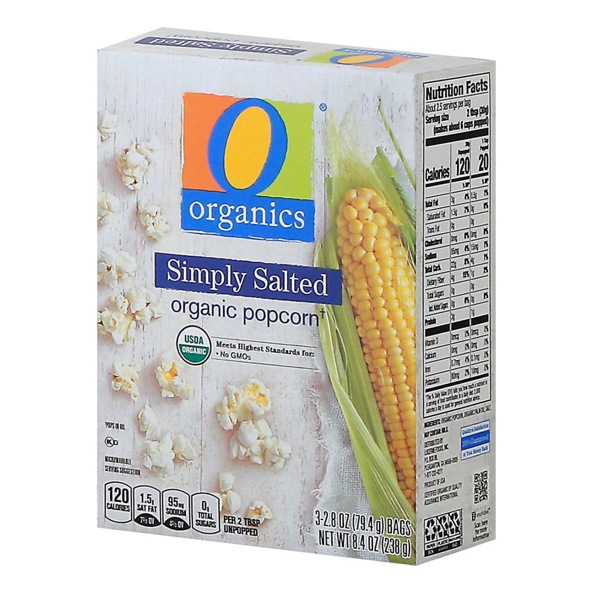 slide 3 of 4, O Organics Popcorn Microwave 3-2.8 Oz - 3-2.8 Oz, 3 ct; 2.8 oz