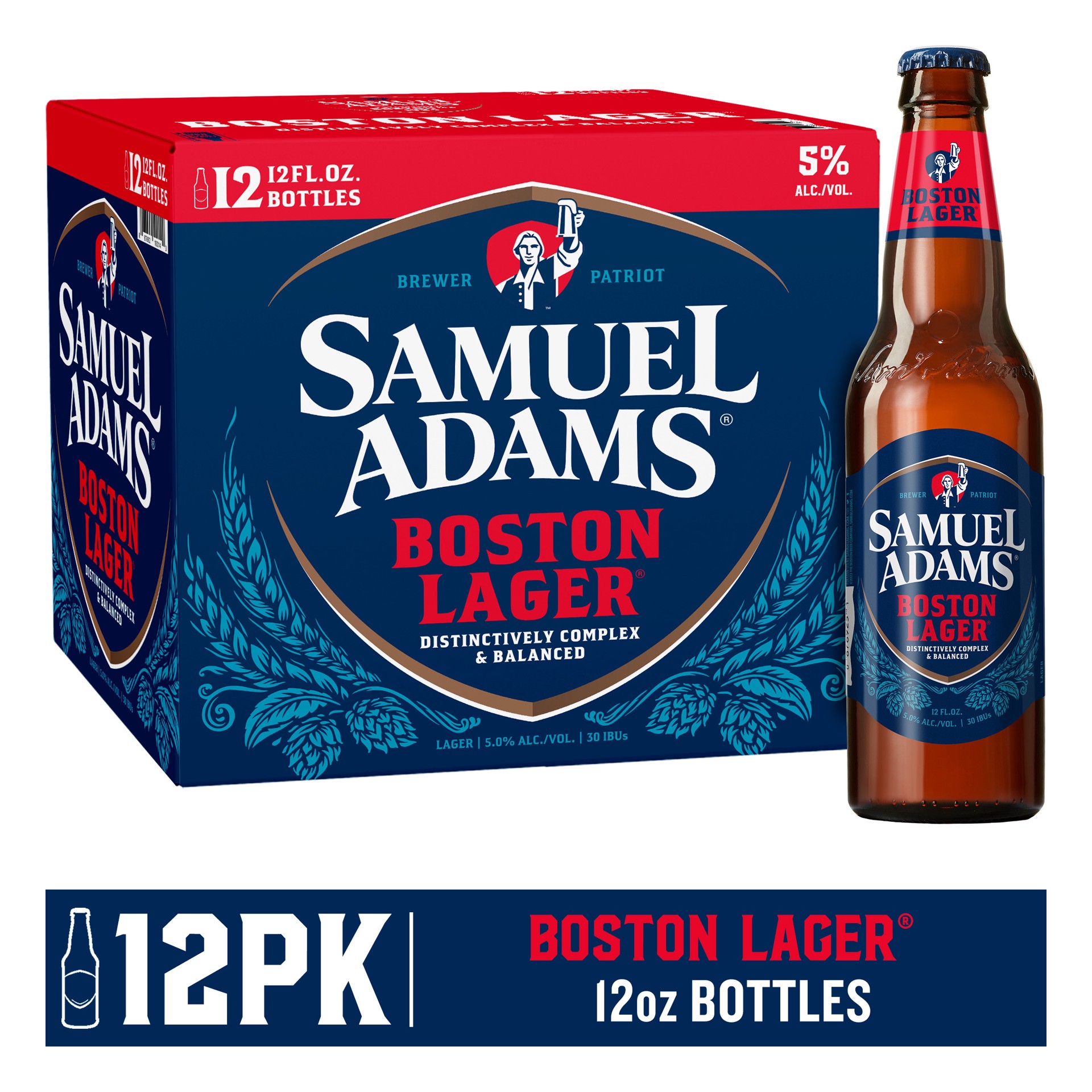 slide 1 of 7, Samuel Adams Boston Lager Beer (12 fl. oz. Bottle, 12pk.), 12 ct; 12 oz