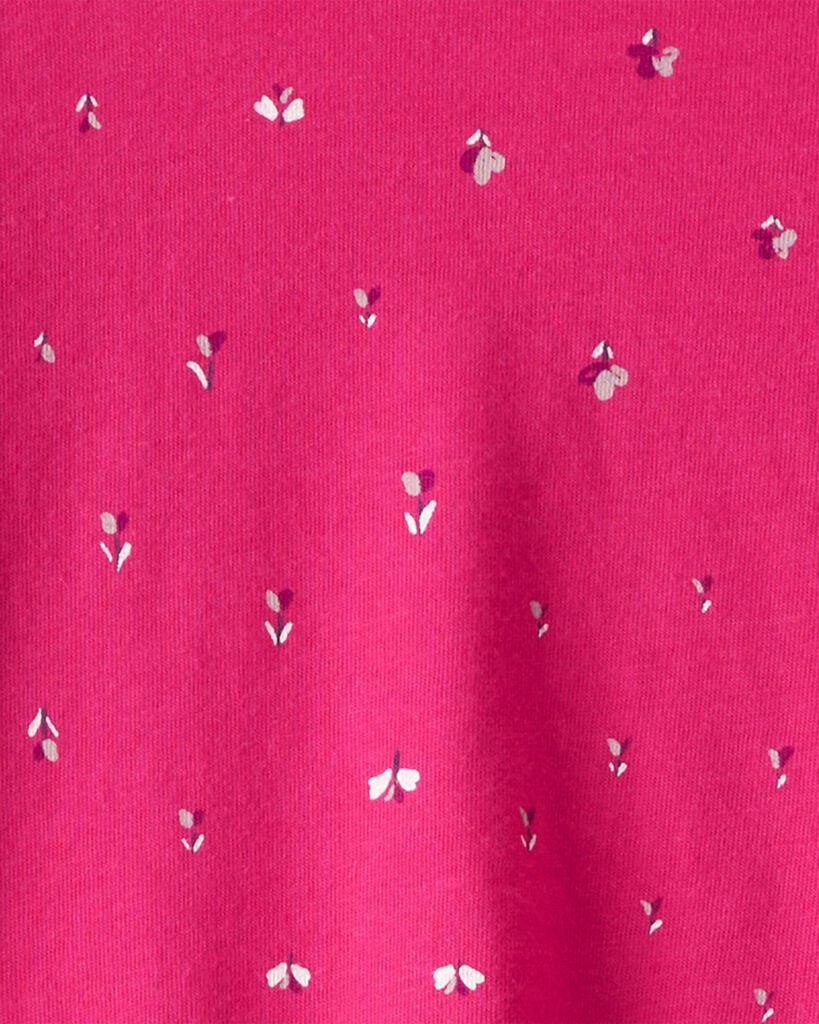 slide 2 of 2, Carter's Girls Floral Pocket Tee - Pink Fuchsia XS, 1 ct