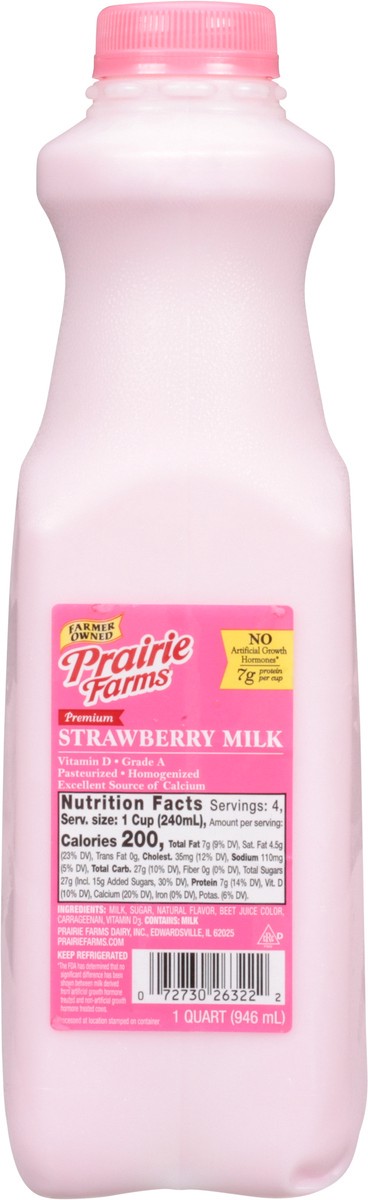 slide 8 of 14, Prairie Farms Premium Strawberry Milk 1 qt, 1 qt