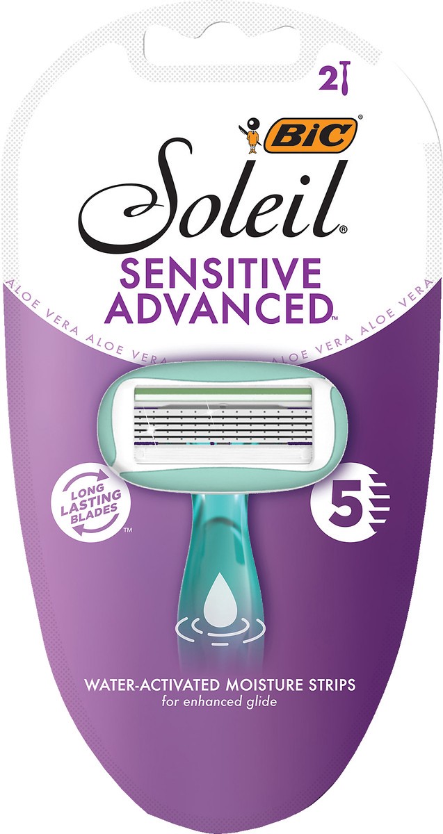 slide 2 of 3, BIC Soleil Sensitive Advanced Razors 2 ea, 2 ct