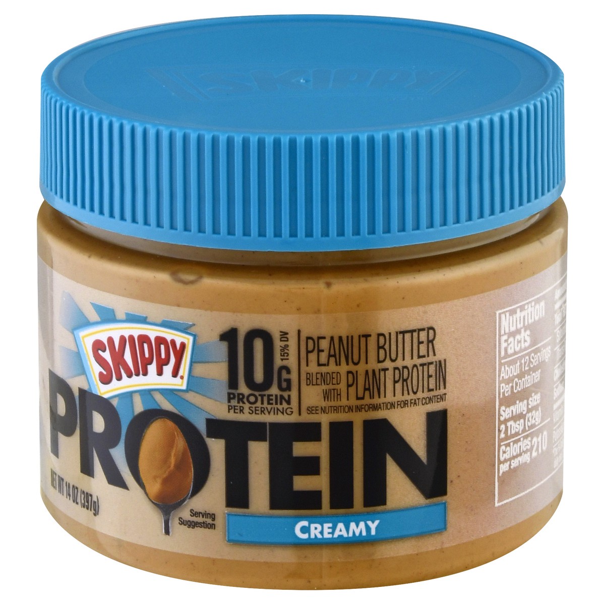 slide 12 of 13, Skippy Protein Creamy Peanut Butter 14 oz, 14 oz