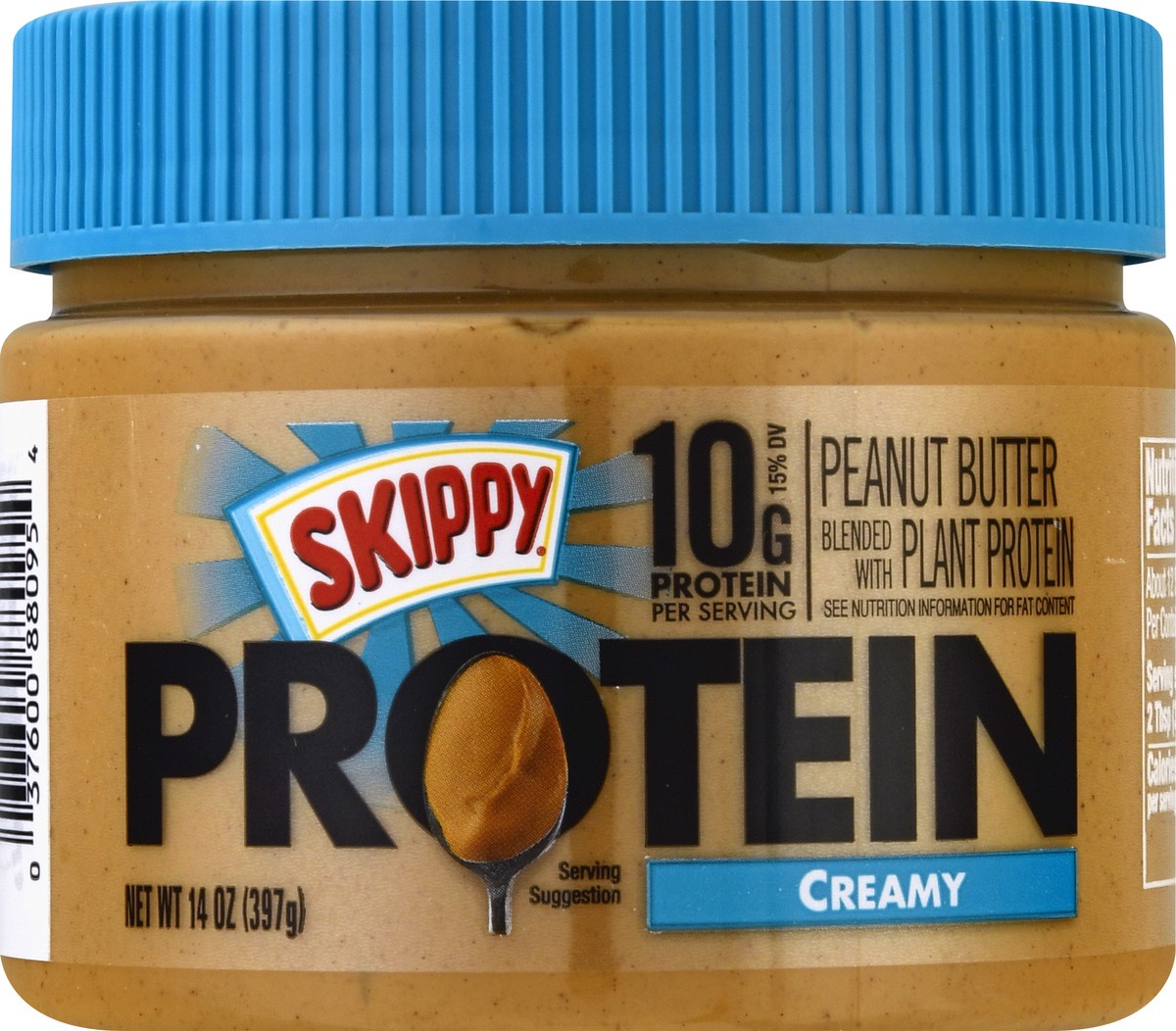 slide 8 of 13, Skippy Protein Creamy Peanut Butter 14 oz, 14 oz