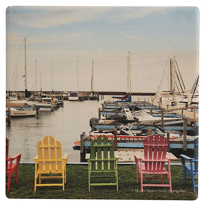 slide 1 of 1, Thirstystone Dolomite Five Chairs, Port Sanilac, Michigan Single Coaster, 1 ct