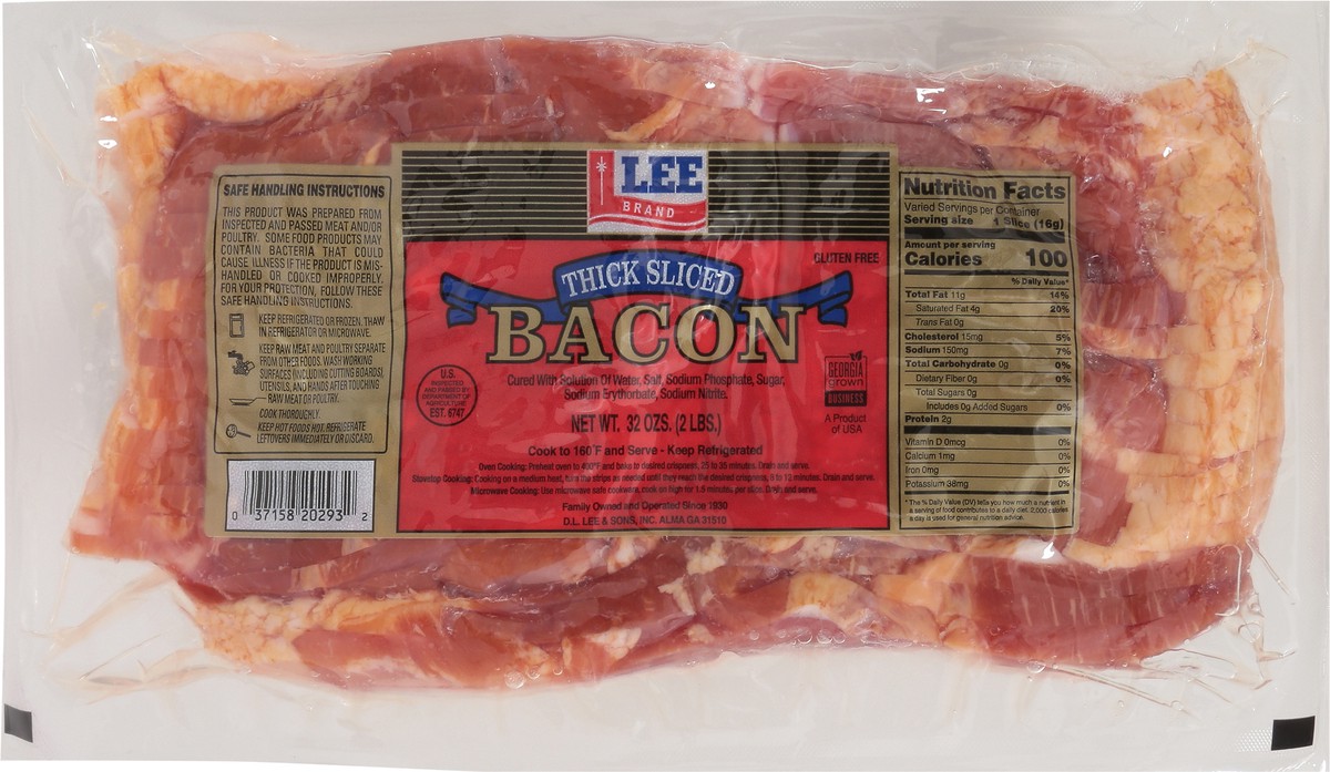 slide 3 of 13, D L Lee Sliced Bacon, 32 oz