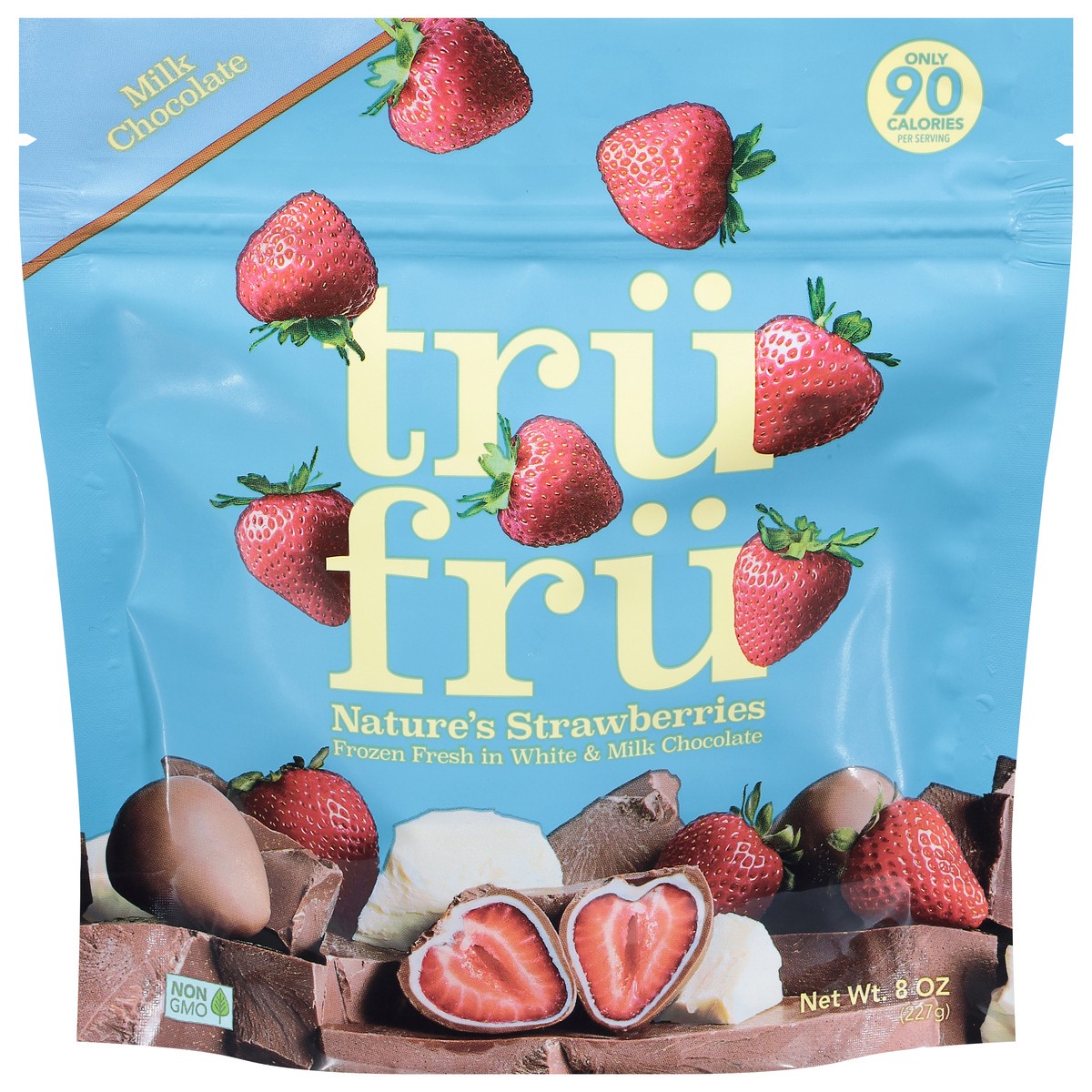 slide 1 of 1, Tru Fru Milk Chocolate Nature's Strawberries 8 oz, 1 ct