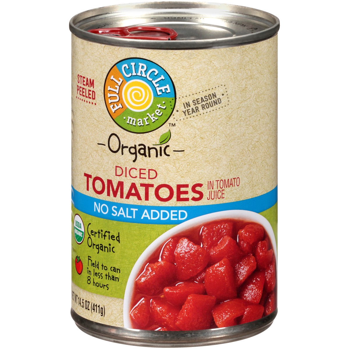 slide 8 of 9, Full Circle Market No Salt Added Diced Tomatoes In Tomato Juice, 14.5 oz