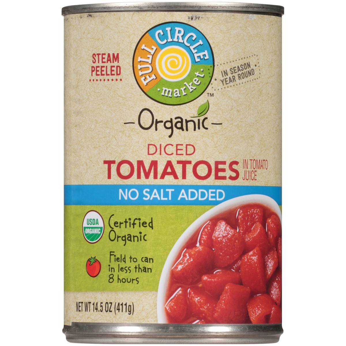 slide 2 of 9, Full Circle Market No Salt Added Diced Tomatoes In Tomato Juice, 14.5 oz