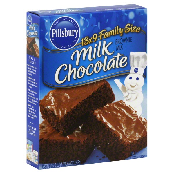 slide 1 of 1, Pillsbury Brownie Mix, Milk Chocolate, Family Size, 19.5 oz