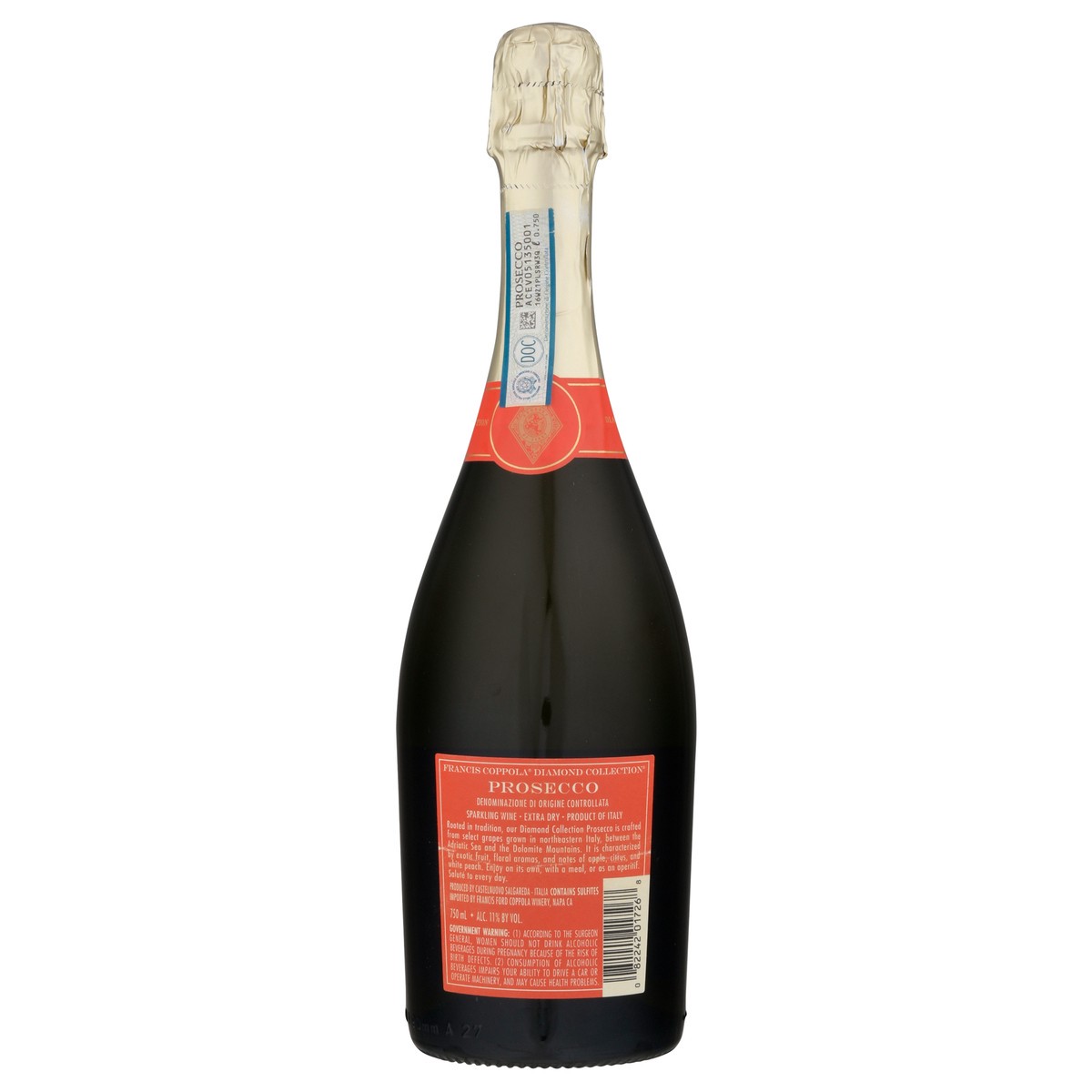 slide 5 of 9, Francis Coppola Prosecco Sparkling Wine, Italy, 750mL Glass Bottle, 11% ABV, 750 ml