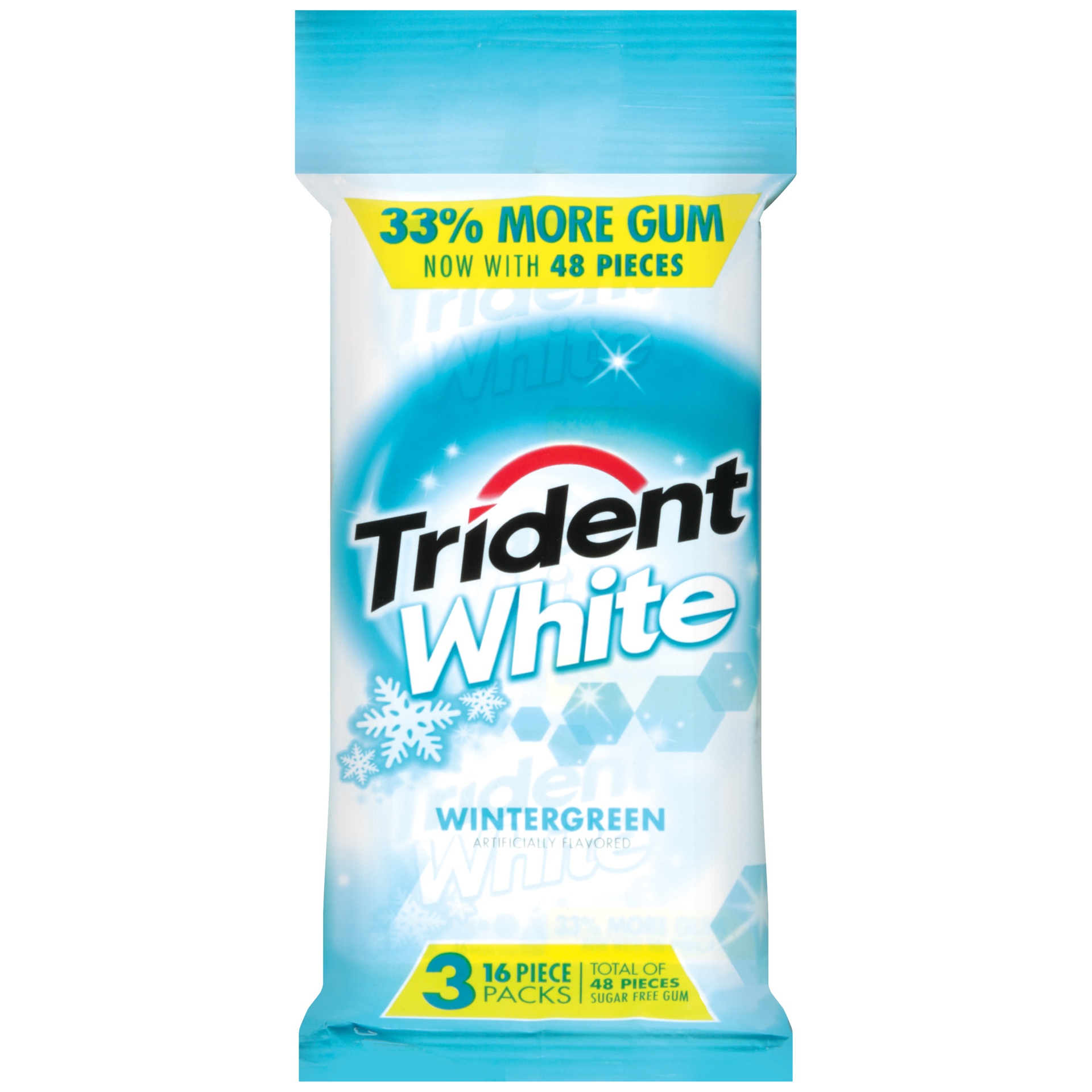 slide 1 of 1, Trident White Wintergreen Sugar-Free Gum, 1 ct