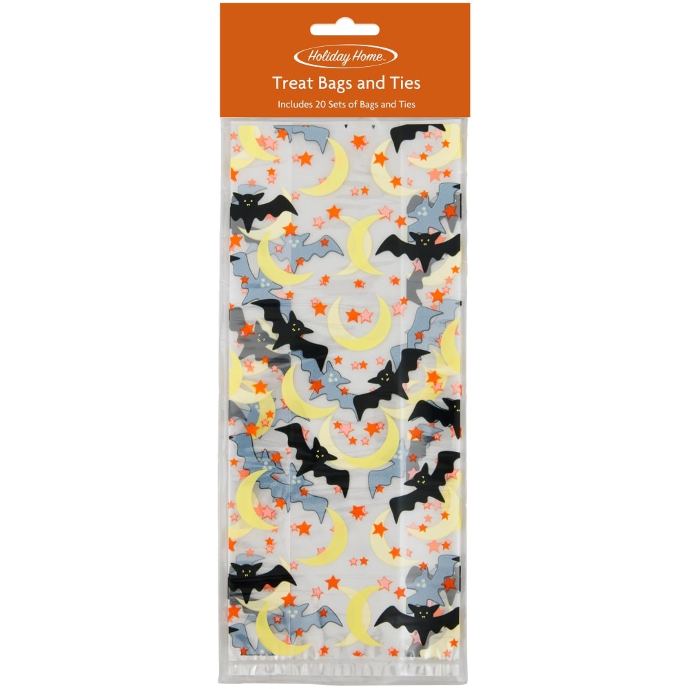 slide 1 of 1, Holiday Home Bats Halloween Treat Bags, 20 ct