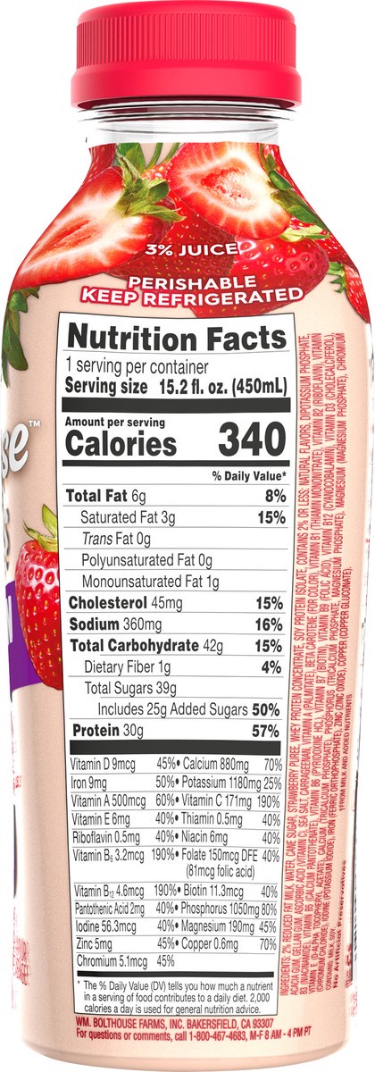 slide 2 of 5, Bolthouse Farms Protein Plus Strawberry Protein Shake 15.2 fl oz, 15.2 fl oz