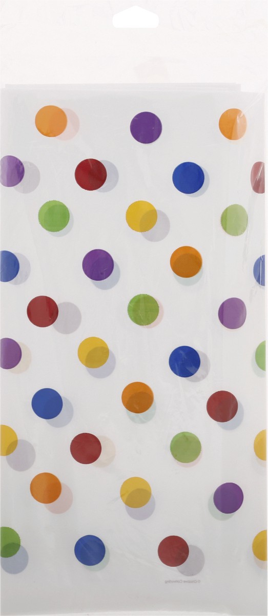 slide 3 of 9, Celebrations Multicolor Dots & Stripes Tablecover 1 ea, 1 ct