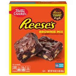 Betty Crocker REESE'S Brownie Mix with REESE'S Peanut Butter Chips, Holiday Baking, 16 oz