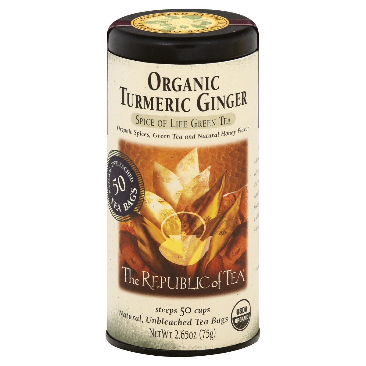 slide 12 of 12, The Republic of Tea Organic Turmeric Ginger Spice Of Life Green Tea - 50 ct, 50 ct